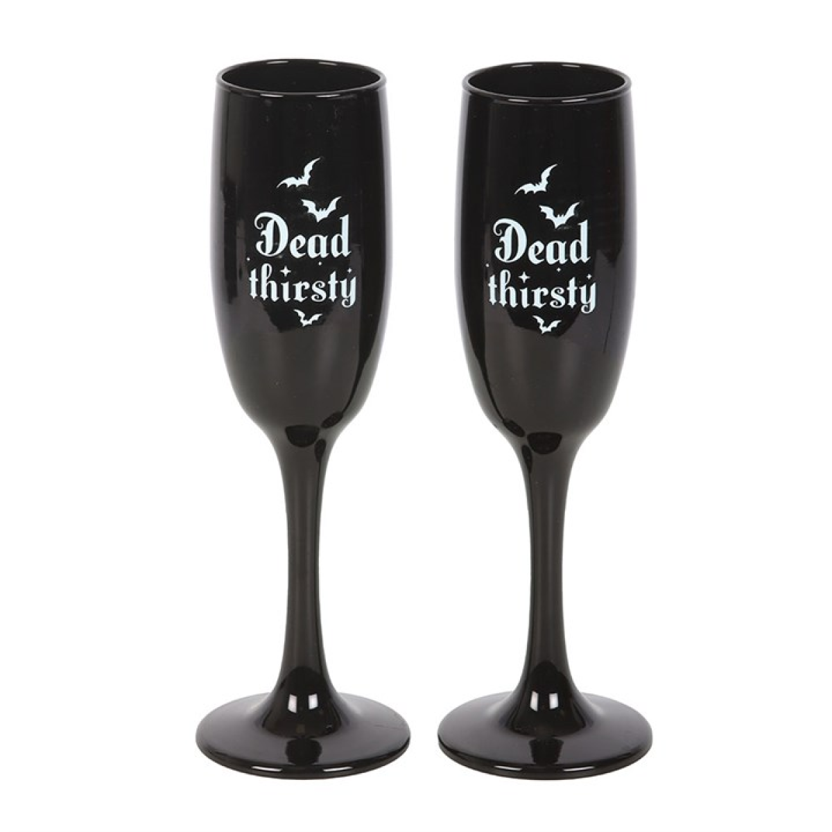 Set of 2 Dead Thirsty Champagne Flutes